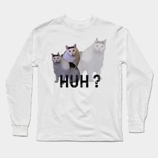 Huh Cat Meme Long Sleeve T-Shirt